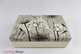 Small rectangle lacquer box hand-painted with lotus pond 11*17*H5 cm
